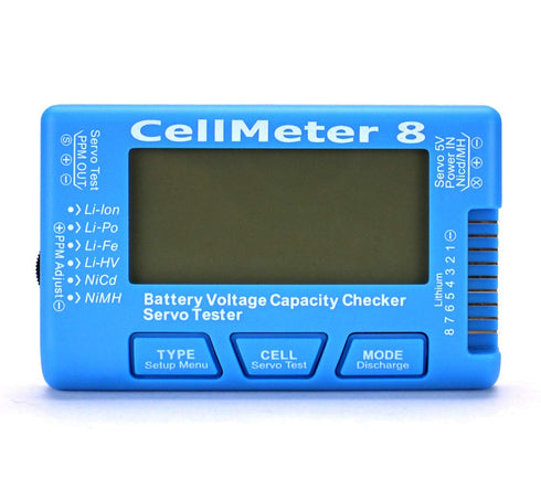 SoloGood RC CellMeter 8 Digital Battery Capacity Checker with LCD Backlight for LiPo Life Li-ion NiMH Nicd