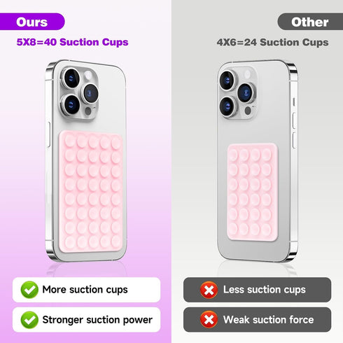 QxbBox Silicone Suction Cup Phone Case Mount, Hands-Free Strong Grip Holder for Selfies and Videos, Silicon Adhesive