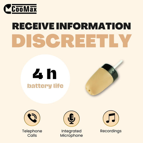 Mini Hidden Spy Earphone - Wireless Earpiece Headset Microphone Detection