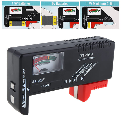 Mini Universal Battery Tester, Small Battery Check for AAA AA C D 9V 1.5V Button Cell