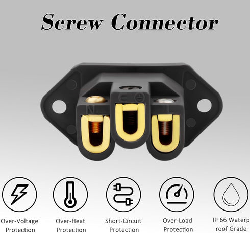 Monosaudio Gold Plated AC Power Socket, 250V 10A IEC 320 C14 Panel Mount Plug Adapter, Black