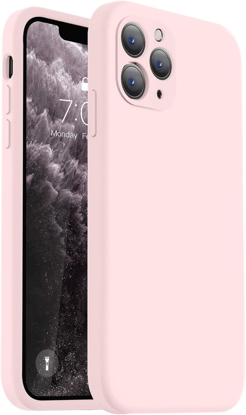 Vooii iPhone 11 Pro Max Case - Chalk Pink, Upgraded Liquid Silicone, Square Edges, Camera Protection, Soft Microfiber