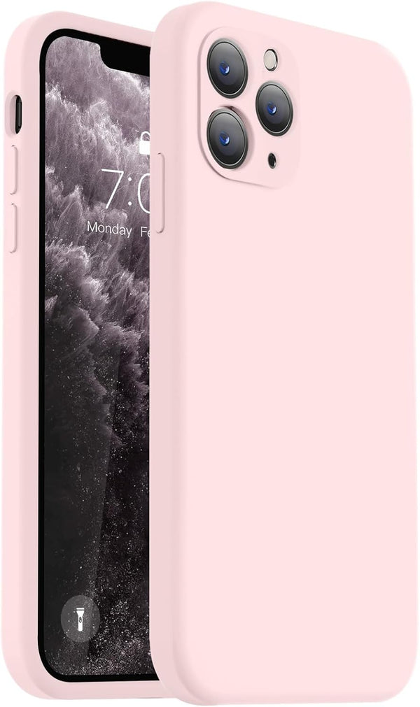 Vooii iPhone 11 Pro Max Case - Chalk Pink, Upgraded Liquid Silicone, Square Edges, Camera Protection, Soft Microfiber