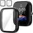 Screen Protector for Amazfit Bip 3/Bip 3 Pro Smartwatch, 2-Pack Hard PC Bumper Full Face Cover Accessories (Black)