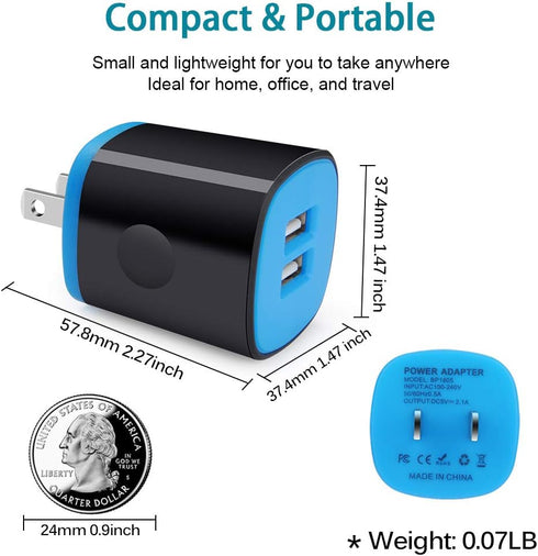 Android Charger Fast Charging Micro USB Cable, 6FT Nylon Cord with 2.1A Power Adapter for Samsung Galaxy, LG, HTC