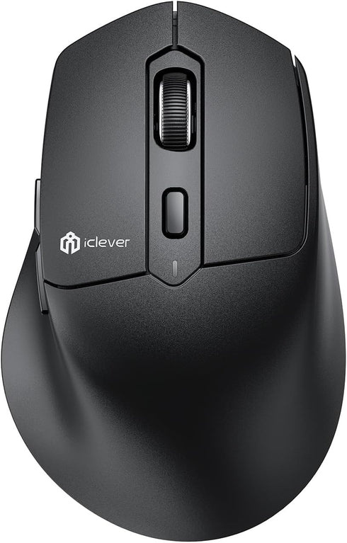 iClever Bluetooth Mouse, MD360 Wireless Ergonomic Mouse with Mouse Jiggle, Rechargeable for Multi Devices