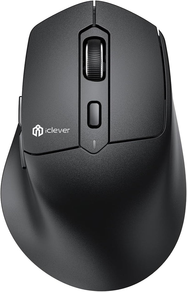 iClever Bluetooth Mouse, MD360 Wireless Ergonomic Mouse with Mouse Jiggle, Rechargeable for Multi Devices