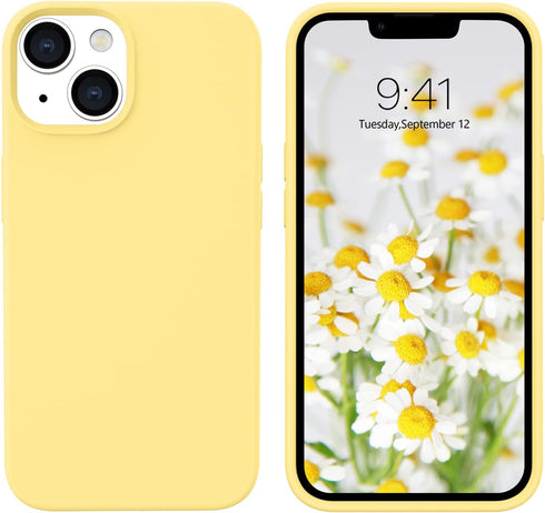 GUAGUA 13 6.1 Inch 13, Compatible with iPhone Case Liquid Silicone Soft Gel Rubber Slim Thin Microfiber Lining Cushion