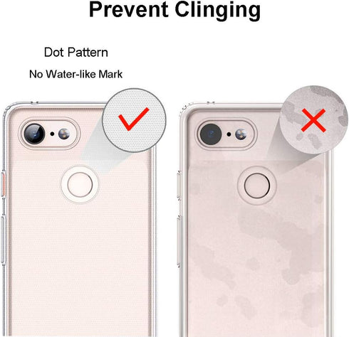 Unov Pixel 3 XL Case, Clear with Design Soft TPU Shock Absorption Slim Embossed Floral Pattern (Flower Bouquet)