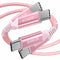 Awnuwuy 60W USB C to USB C Cable 10 ft Pink 2-Pack, Fast Charger for iPhone 15, Samsung Galaxy S23, Pixel 7, MacBook