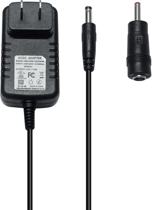 12V 1A Power Supply Adapter AC to DC Plug 5.5mm x 2.5mm 3.5mm x 1.35mm Wall Charger Replacement 4ft Power Cord Input 100-240V 50-60Hz Output 12 Volt 1 Amp for Camera LED Strip Light Speaker