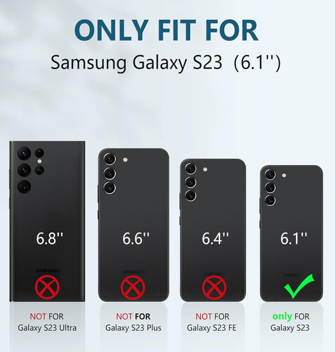 FNTCASE Rugged Protective Case for Samsung Galaxy S23 - Military Grade Drop Proof with Kickstand, Shockproof TPU Matte