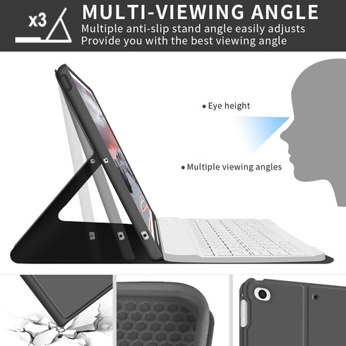 Kenke iPad 6/5th Generation Case with Keyboard, 9.7 Inch 2018/2017 iPad Air 2/1, Detachable Wireless Bluetooth