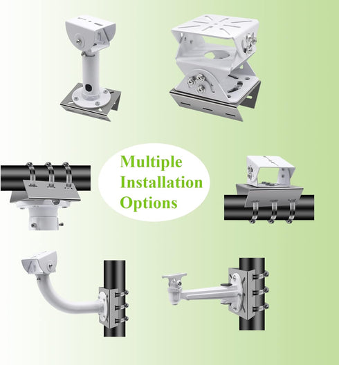 2pcs Universal Wall Mounting Bracket with 6 Loops, Stainless Steel Vertical Pole Mount Adapter for CCTV Security Camera PTZ Dome Indoor Outdoor AP Access Point Client CPE