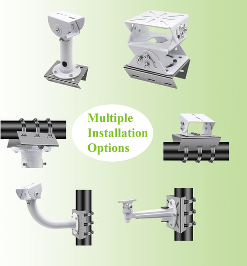 Universal Wall Mounting Bracket with 3 Loops, Stainless Steel Vertical Pole Mount Adapter for CCTV Security Camera PTZ Dome Indoor Outdoor AP Access Point Client CPE