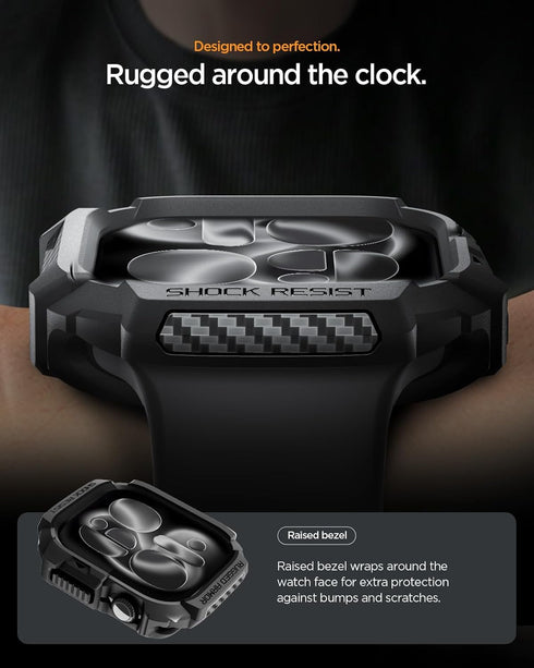 Spigen 11 11/10 42mm for Apple Watch Series Case, Rugged Armor Compatible with Series Durable Protective TPU Flexible