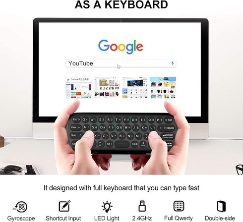 WeChip W1 Universal TV Remote Air Mouse, Wireless Keyboard Fly Mouse for Android TV Box/PC/Smart TV/Projector (w1)