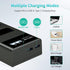 LP LP-E10 Battery Charger Pack, 3-Pack 1600mAh Replacement Battery, USB Charger for Canon EOS Rebel T7, T6, T5, T3