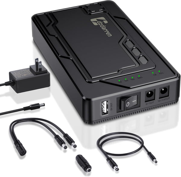 dzdarren 12V Rechargeable Battery Pack 10000mAh, Portable 5V/ 9V/12V Power Bank(12V 10000mAh /