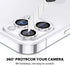 Campera Lens Protectors for iPhone 13 Pro 6.1" & 13 Pro Max 6.7", Anti-Scratch HD Tempered Metal Glass, 3-Set Silver