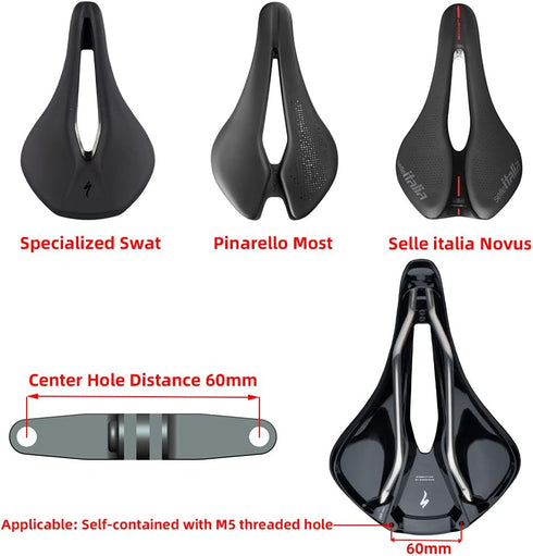Bike Saddle Mount for Gopro Interface Light Compatible with Specialized S-Works Power Phenom Romin Series