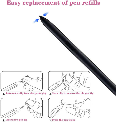 (No Bluetooth) HQB-STAR S Pen Replacement for Samsung Galaxy Tab S9/S9 Plus/S9 Ultra/S9 FE, Slim 0.7mm Pen Tip, 4,096