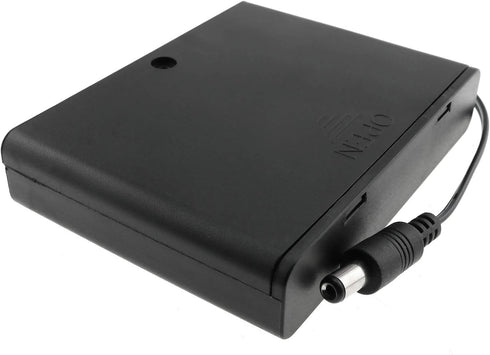 E-outstanding Battery Box, 6x1.5V AA Battery Case Holder, Black with ON/Off Switch