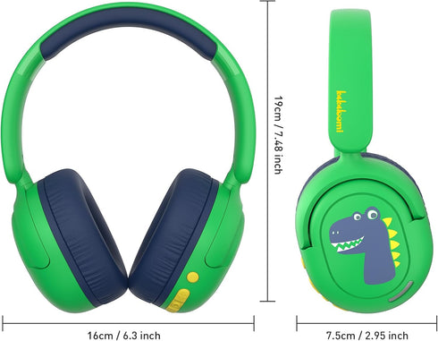 JBUNION 75/85/94dB 3.5mm Headset Bluetooth Kids Headphones, Wireless Headphones for Kid with Mic, Volume Limited