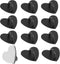 12PCS Heart Phone Ring Holder, Self-adhesive Cell Phone Hook for Tablet DIY Accessories, Black