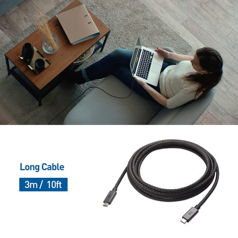 Cable Matters 10 ft Braided USB C Cable, 100W Power Delivery, Fast Charging, 480Mbps Data Transfer, Compatible with
