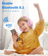 Kids Headphones, Over-Ear Headphones Bluetooth Wireless Kids with Mic, 85/93dB Volume Limited, Stereo Sound, Wired Inline AUX Cord Headphones for Children Boy Girl Teens, Pink