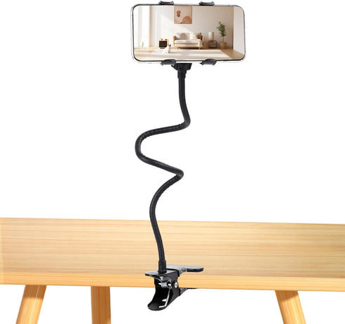 Ltheifaa Gooseneck Phone Holder for Bed,Flexible Arm Clip,Lazy Bracket Mount Clamp for Desk,Headboard,