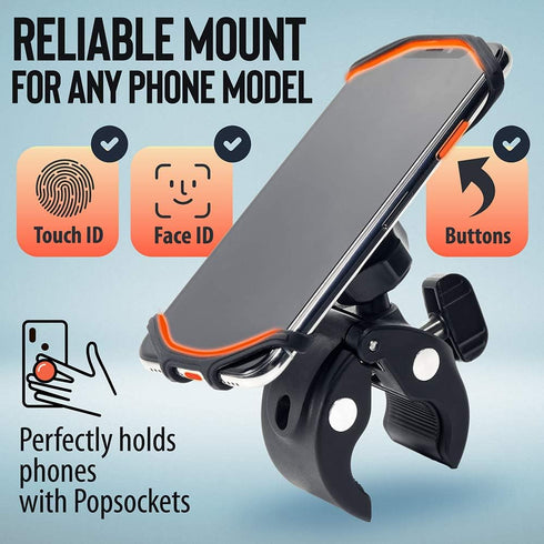 Upgraded 2025 Bicycle & Motorcycle Phone Mount - Secure Bike Phone Holder for iPhone, Samsung, Any Smartphone