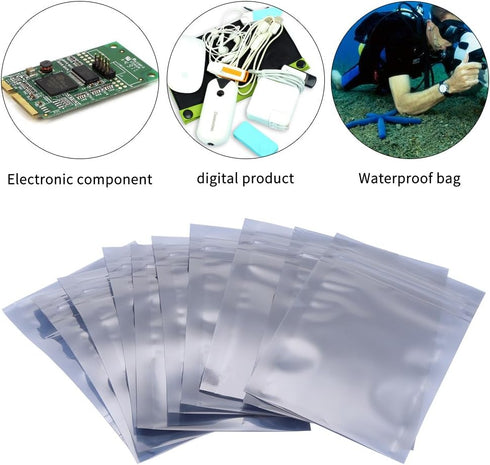 Antistatic Pouch, 100Pcs/set 6x9cm Resealable Ziplock Pouch for Electronic Accessories