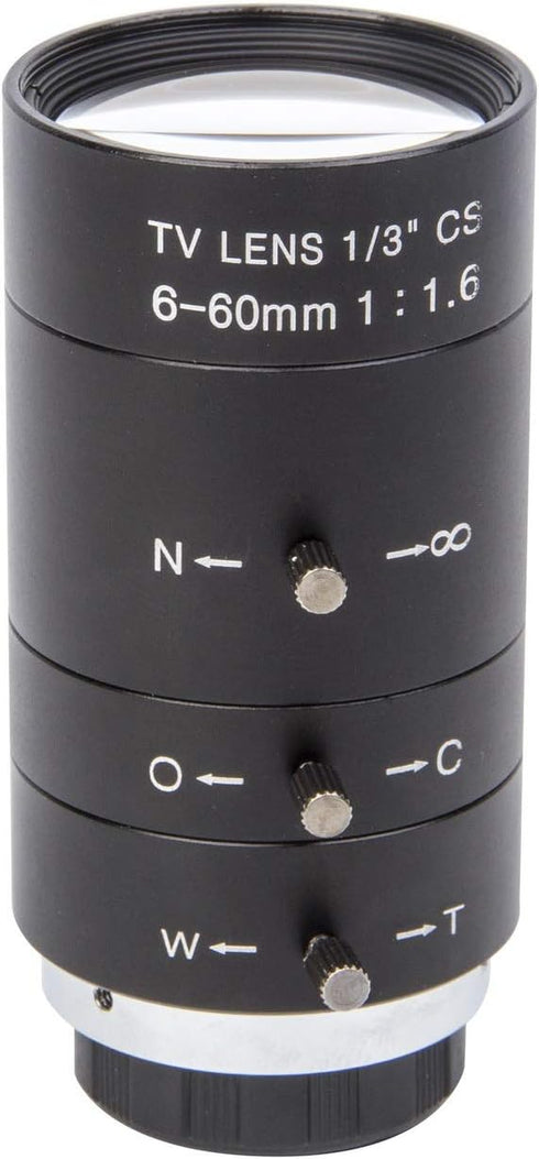 XENOCAM 6-60mm 1/3" CS Lens CCTV Lens IR F1.6 Manual Zoom Manual Iris