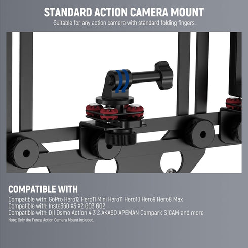 NEEWER Phone Fence Mount with Holder for Game Changer Mounting, Shock Absorbing Compatible with Mevo Start GoPro