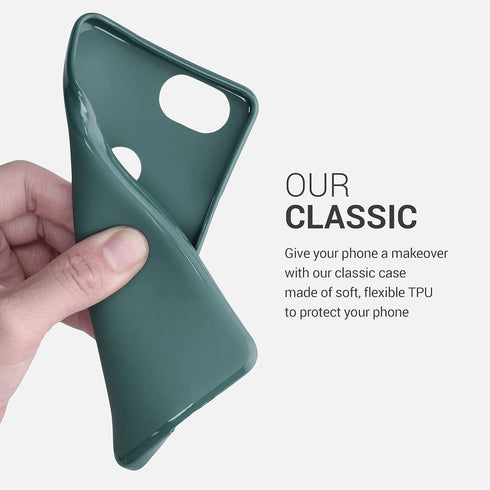 kwmobile Soft Slim Protective TPU Case for Google Pixel 2, Silicone Cover, Blue Green
