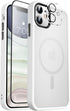 MOCCA Slim Shockproof Case for iPhone 11 (6.1") - Frosted White, MagSafe Compatible, with Glass & Camera Lens