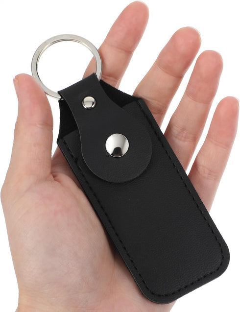 Sorcristy 5PCS USB Drive Holders PU Leather Flash Drive Case Black Portable Small Storage Cases Leather Cover