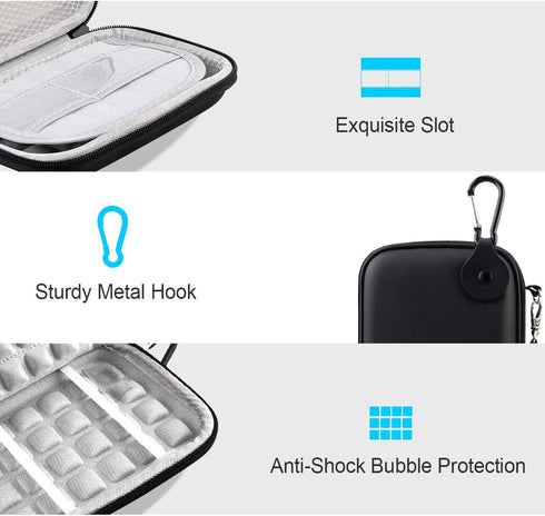 Lacdo Hard Drive Carrying Case for Seagate Portable/One Touch/Ultra Touch/Backup Plus Slim HDD 1TB-5TB, Black