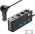 Quick Charge 3.0 Cigarette Lighter Splitter, Qidoe 3 Socket 180W Adapter with 4 USB Fast Charging