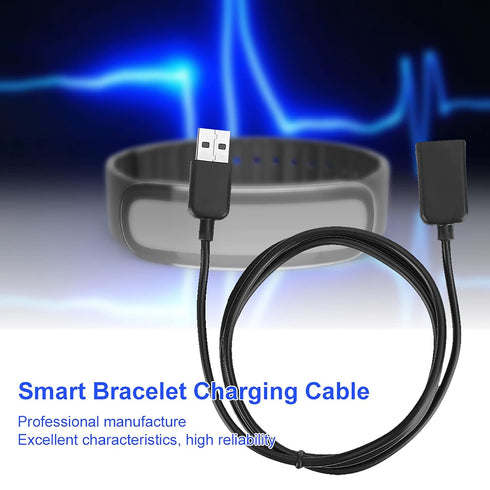 Cuifati 1 Meter Long Bracelet Watch Charger, Portable USB Charging Cable for Smart Bracelet, Black