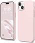 AOTESIER iPhone 14 Case, Chalk Pink Silky Touch Premium Soft Liquid Silicone Rubber Full-Body Protective Bumper