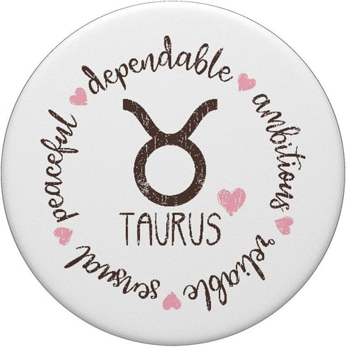 Taurus Description Apparel, Funny Zodiac Sign Gift for Men and Women, PopSockets Standard PopGrip