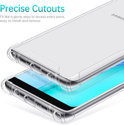 SALAWAT Clear Cute Gradient Slim Phone Case for Samsung Galaxy Note 9, Reinforced TPU Bumper, Shockproof (Crystal Clear)