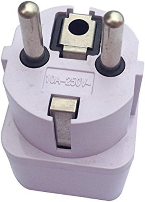 ANRANK UE3360AK 2 Packs Universal AU US UK to EU Europe Plug AC 250V Power Travel Adapter, White