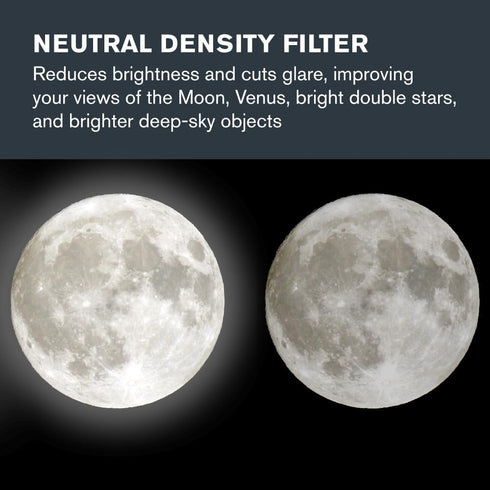 Celestron Neutral Density Filter for Telescope Eyepiece - Moon Filter Cuts Glare | Great for Venus & Double Stars | 13%