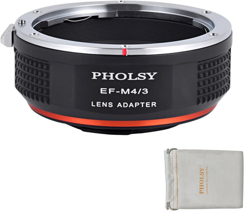 Manual Focus Lens Adapter EF to MFT for Canon EF EF-S Mount Lens to Micro Four Thirds Cameras, Compatible with Olympus