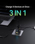 GravaStar 65W Alpha65 3-Port (65W, Robot Fast GaN Charger Block, Fast Charger, Foldable Wall USB C Charger for iPhone