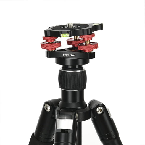 Ytvariw 3/8 inch 3 +/-5 Camera Photography Tripod Leveler Tri-Wheel Leveling Base,Aluminum Alloy Bubble Level